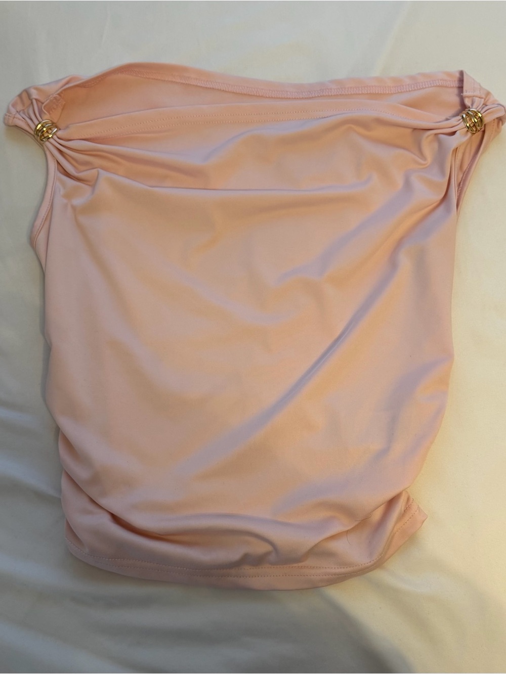 SHEIN Light Pink Off-Shoulder Top with Gold Accent